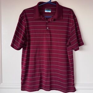 Men's PGA Tour Airflux Burgundy Polo Size Large Golf Casual Office Athleisure